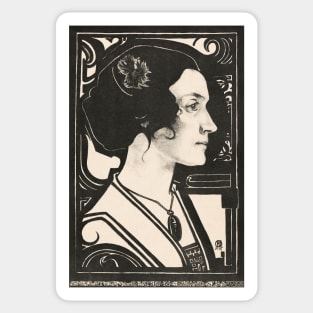 Portrait of an unknown woman (1916) by Richard Roland Holst Sticker